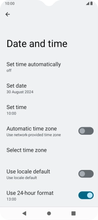 Press Set time automatically. Press Set time automatically.