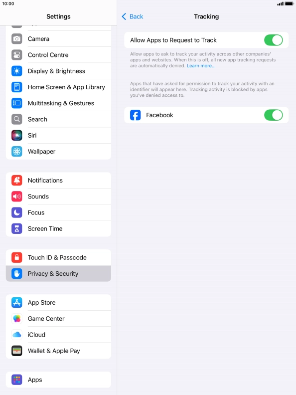 Press the indicator next to Press the indicator next to