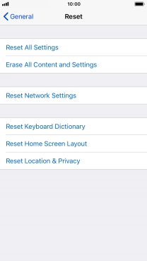 Press Reset All Settings. Press Reset All Settings.