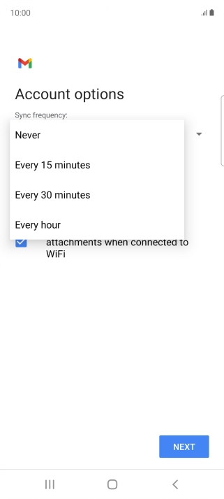 Press the required setting. Press the required setting.