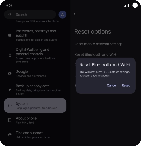 Press Reset. Press Reset.
