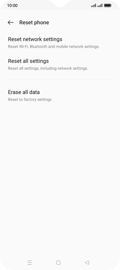 Press Erase all data. Press Erase all data.