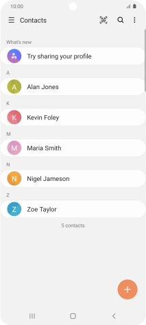 Press the required contact. Press the required contact.