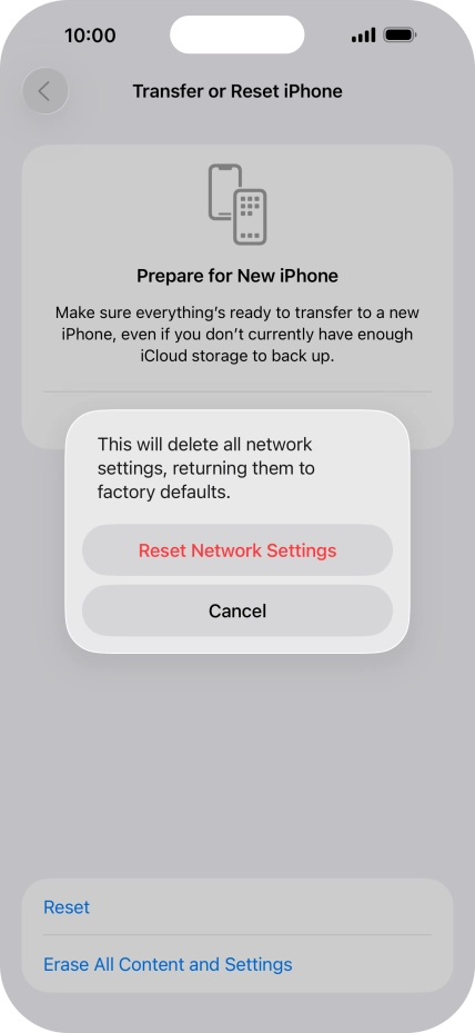 Press Reset Network Settings. Press Reset Network Settings.