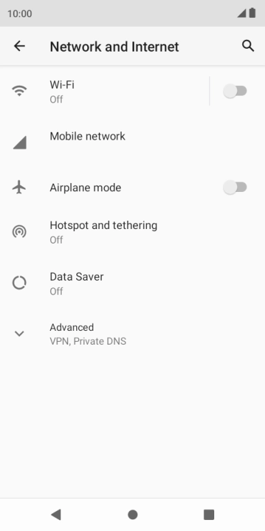 Press Mobile network. Press Mobile network.