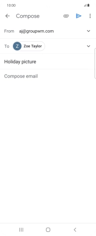 Press the text input field and write the text for your email message. Press the text input field and write the text for your email message.