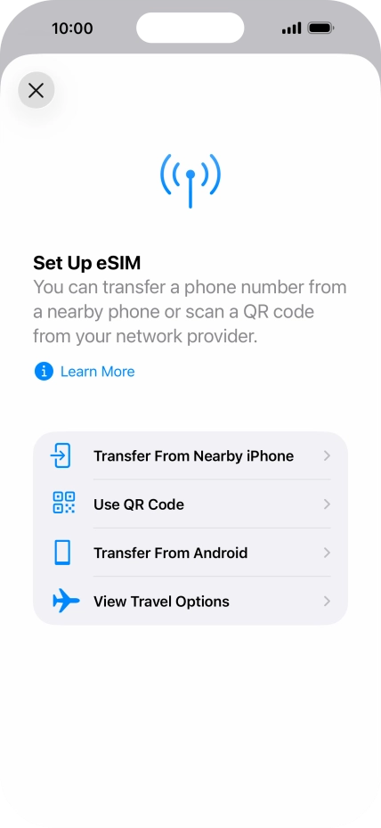 Press Use QR Code. Press Use QR Code.