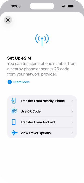 Press Use QR Code. Press Use QR Code.