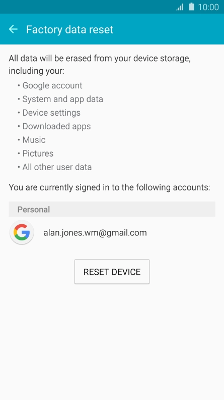 Press RESET DEVICE. Press RESET DEVICE.