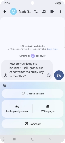 To change the writing style of your text, press Writing style and follow the instructions on the screen to use the function. To change the writing style of your text, press Writing style and follow the instructions on the screen to use the function.