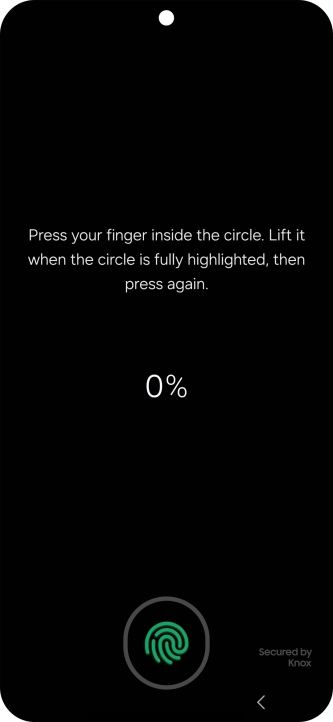 Follow the instructions on the screen to create the phone lock code using your fingerprint. Follow the instructions on the screen to create the phone lock code using your fingerprint.
