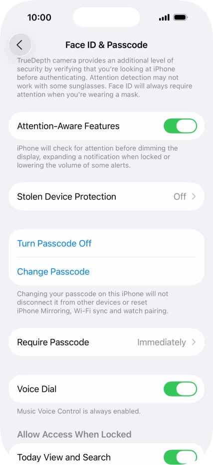 Press Turn Passcode Off and key in the phone lock code. Press Turn Passcode Off and key in the phone lock code.