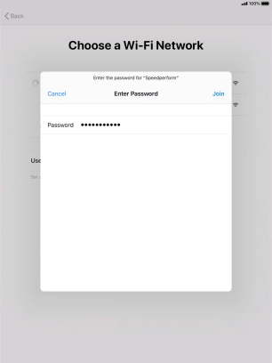 Key in the password for the Wi-Fi network and press Join. Key in the password for the Wi-Fi network and press Join.