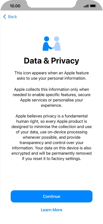 Press Continue. Press Continue.