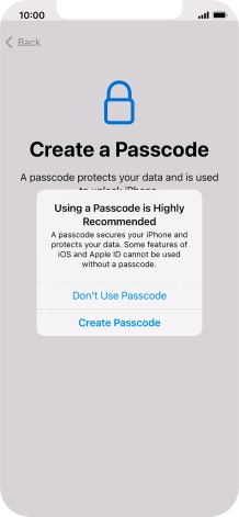 If you turn off the function, press Don't Use Passcode. If you turn off the function, press Don't Use Passcode.