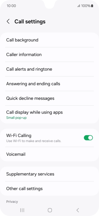 Press Supplementary services. Press Supplementary services.