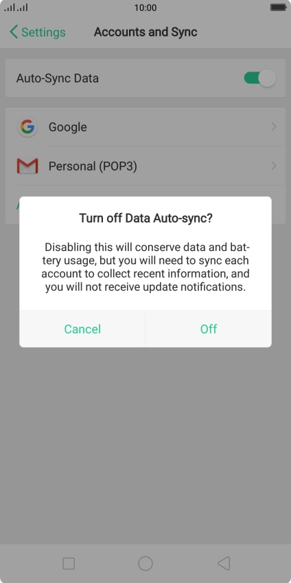 Press Off to turn off the function. Press Off to turn off the function.