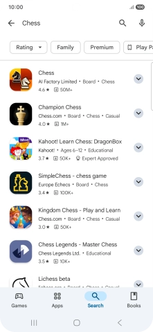 Press the required app. Press the required app.