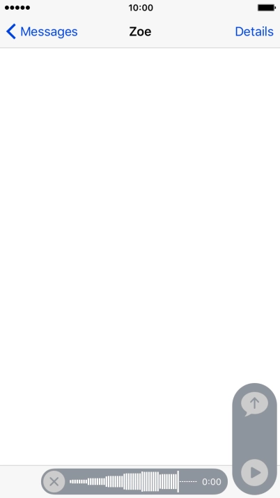 Let go to stop the sound recording and press arrow up to send the sound recording. Let go to stop the sound recording and press arrow up to send the sound recording.