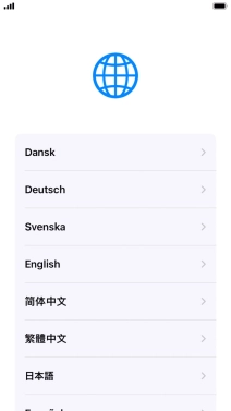Press the required language. Press the required language.