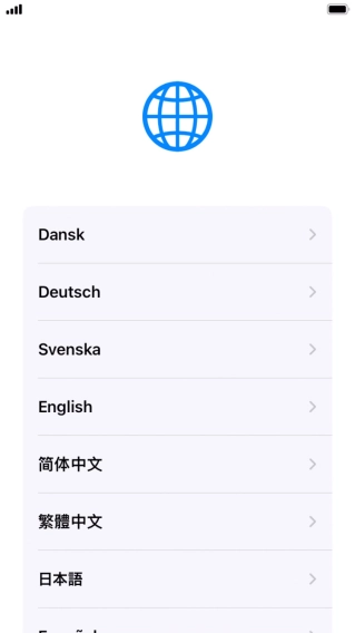 Press the required language. Press the required language.