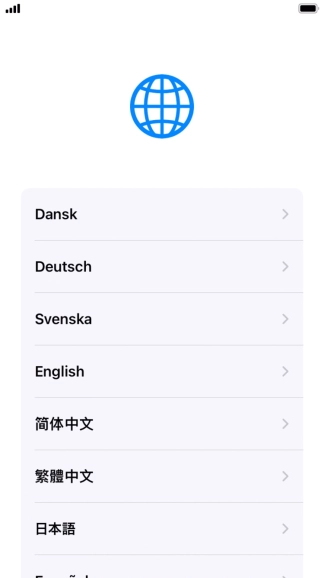 Press the required language. Press the required language.