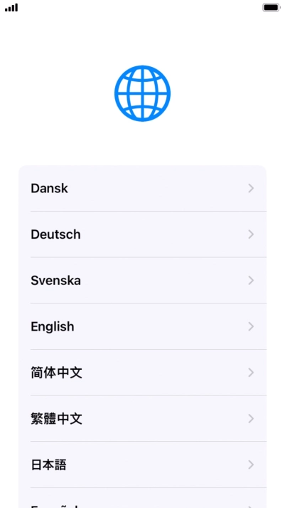 Press the required language. Press the required language.