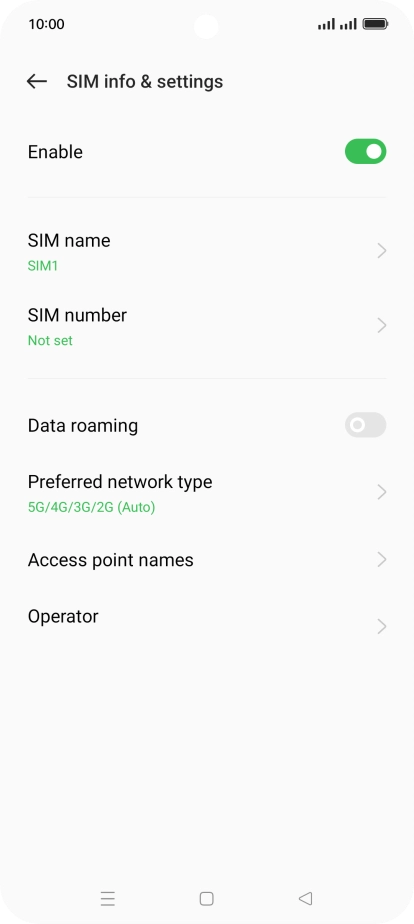 Press Access point names. Press Access point names.