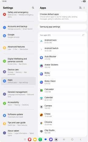 Press the required app. Press the required app.