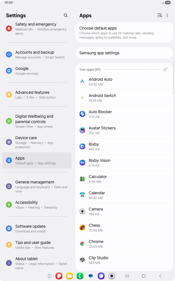 Press the required app. Press the required app.