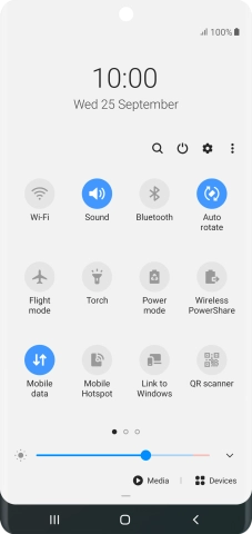 Press the settings icon. Press the settings icon.