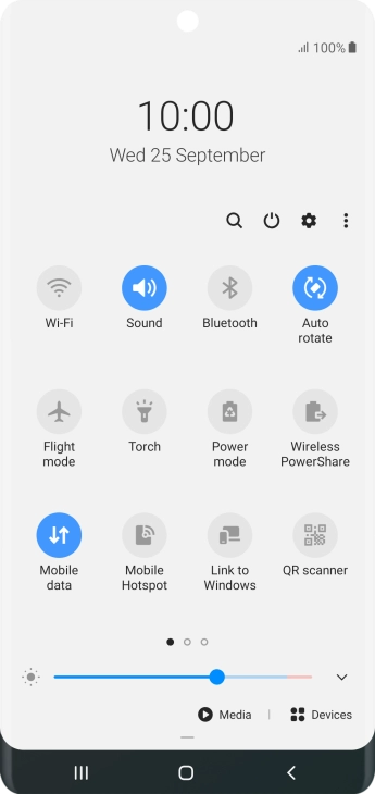 Press the settings icon. Press the settings icon.