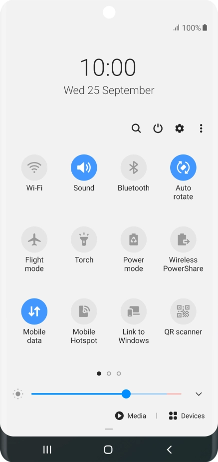 Press the settings icon. Press the settings icon.