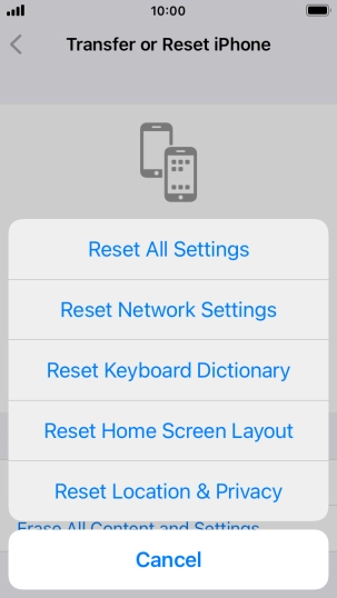 Press Reset All Settings. Press Reset All Settings.