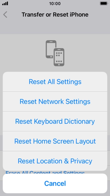 Press Reset All Settings. Press Reset All Settings.