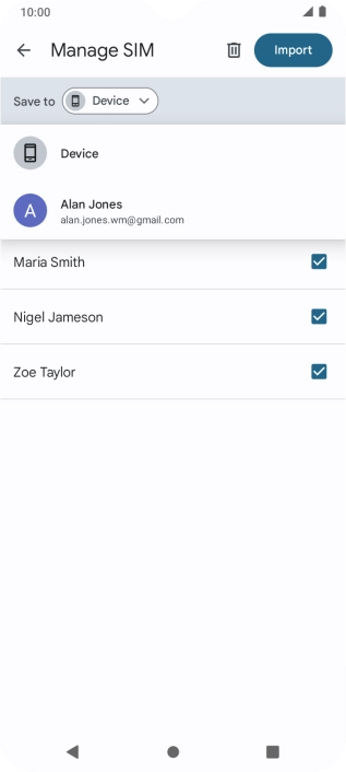 Press the required Google account. Press the required Google account.