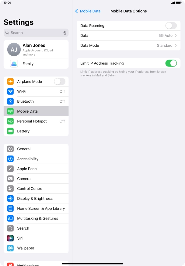 Press Data Mode. Press Data Mode.