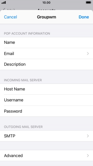Press SMTP. Press SMTP.