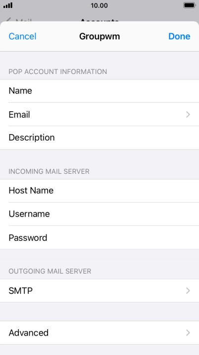 Press SMTP. Press SMTP.