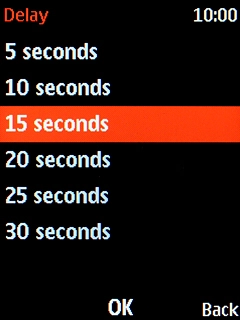 Select the required setting. Select the required setting.
