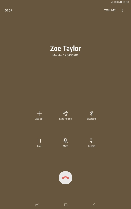 Press the end call icon. Press the end call icon.