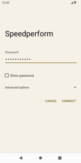 Key in the password for the Wi-Fi network and press CONNECT. Key in the password for the Wi-Fi network and press CONNECT.