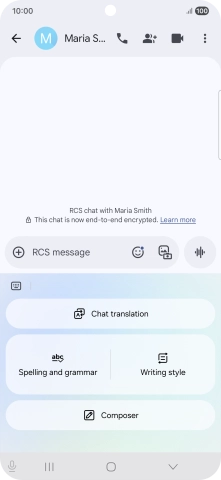 To generate a text, press Composer and follow the instructions on the screen to use the function. To generate a text, press Composer and follow the instructions on the screen to use the function.