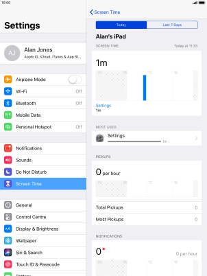Press Last 7 Days to see your use for the past week. Press Last 7 Days to see your use for the past week.