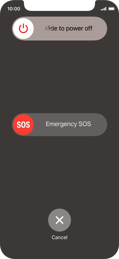 Press and drag the power off icon right. Press and drag the power off icon right.