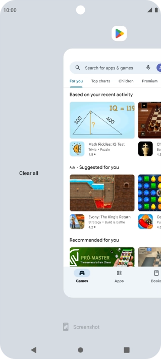 Press Clear all. Press Clear all.