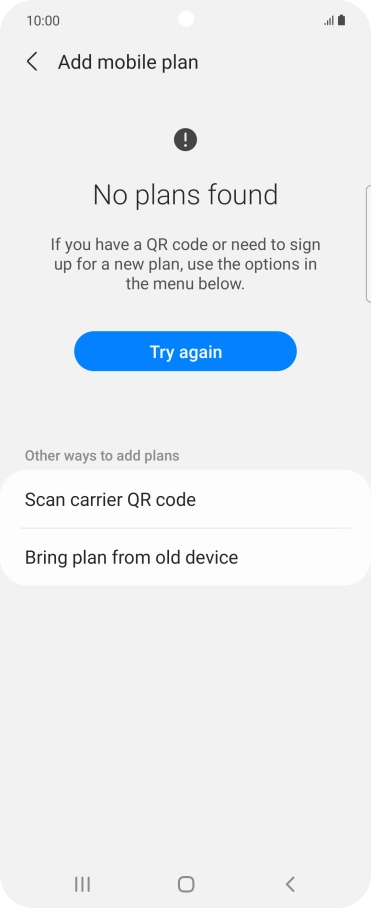 Press Scan carrier QR code. Press Scan carrier QR code.