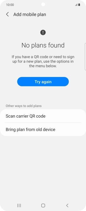 Press Scan carrier QR code. Press Scan carrier QR code.