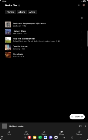 Press the required audio file. Press the required audio file.