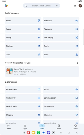 Press the search field. Press the search field.